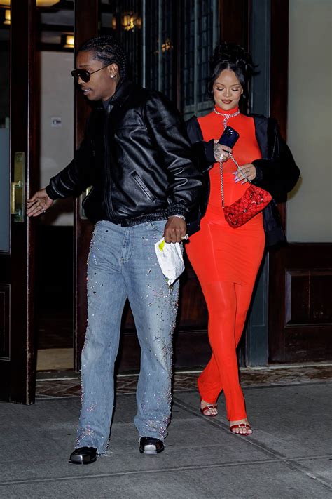 asap rocky ysl|Pregnant Rihanna Goes Red Hot in Sheer Bodysuit & YSL Heels .